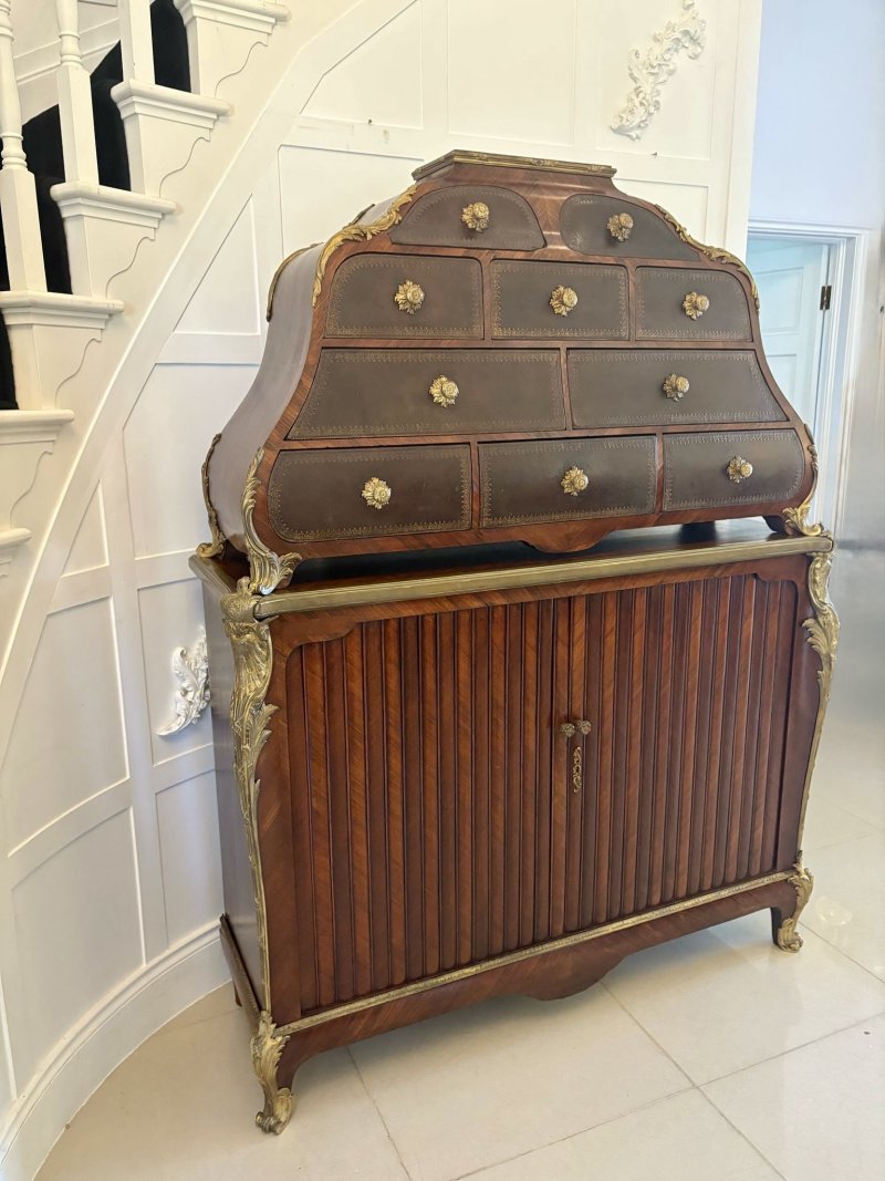 Superb Quality 19th Century Antique French Kingwood and Ormolu Mounted Cartonnier Cabinet - Image 2
